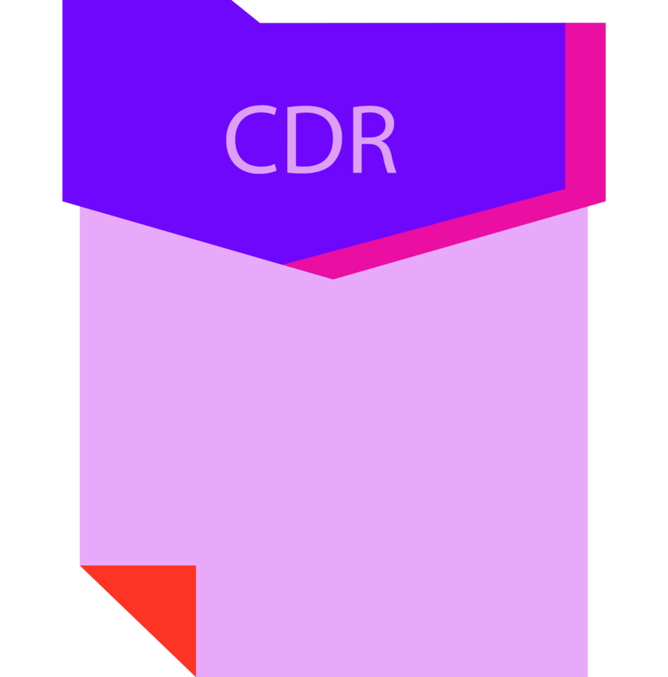 A purple folder with the word cdr on it png