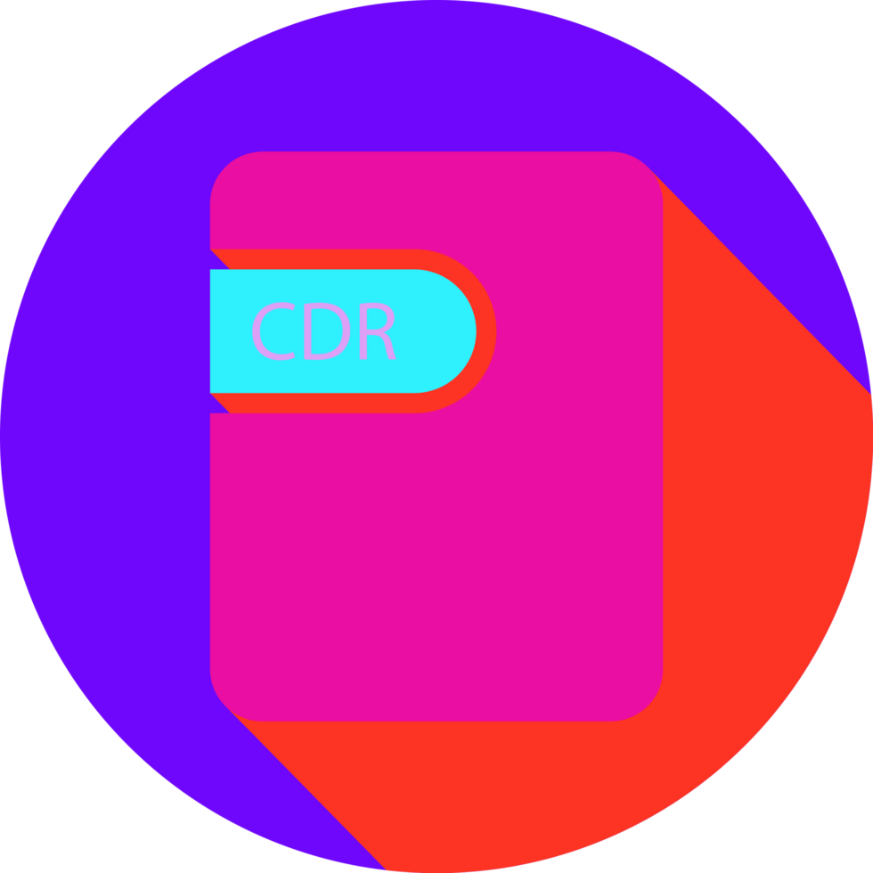 Cdr File Icon Black Shadow With Rounded Corners In Circular Shape png