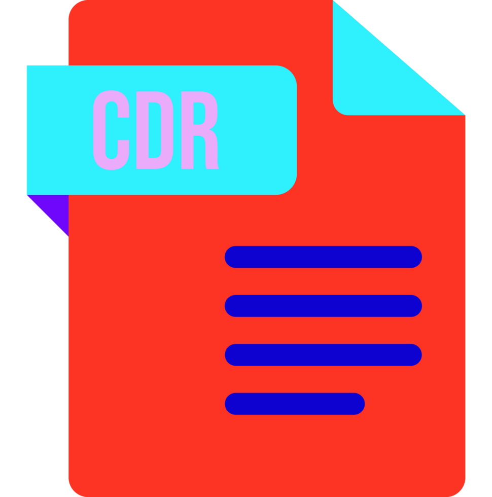 Cdr File Icon With Dark Ciolor And Folded Doc png