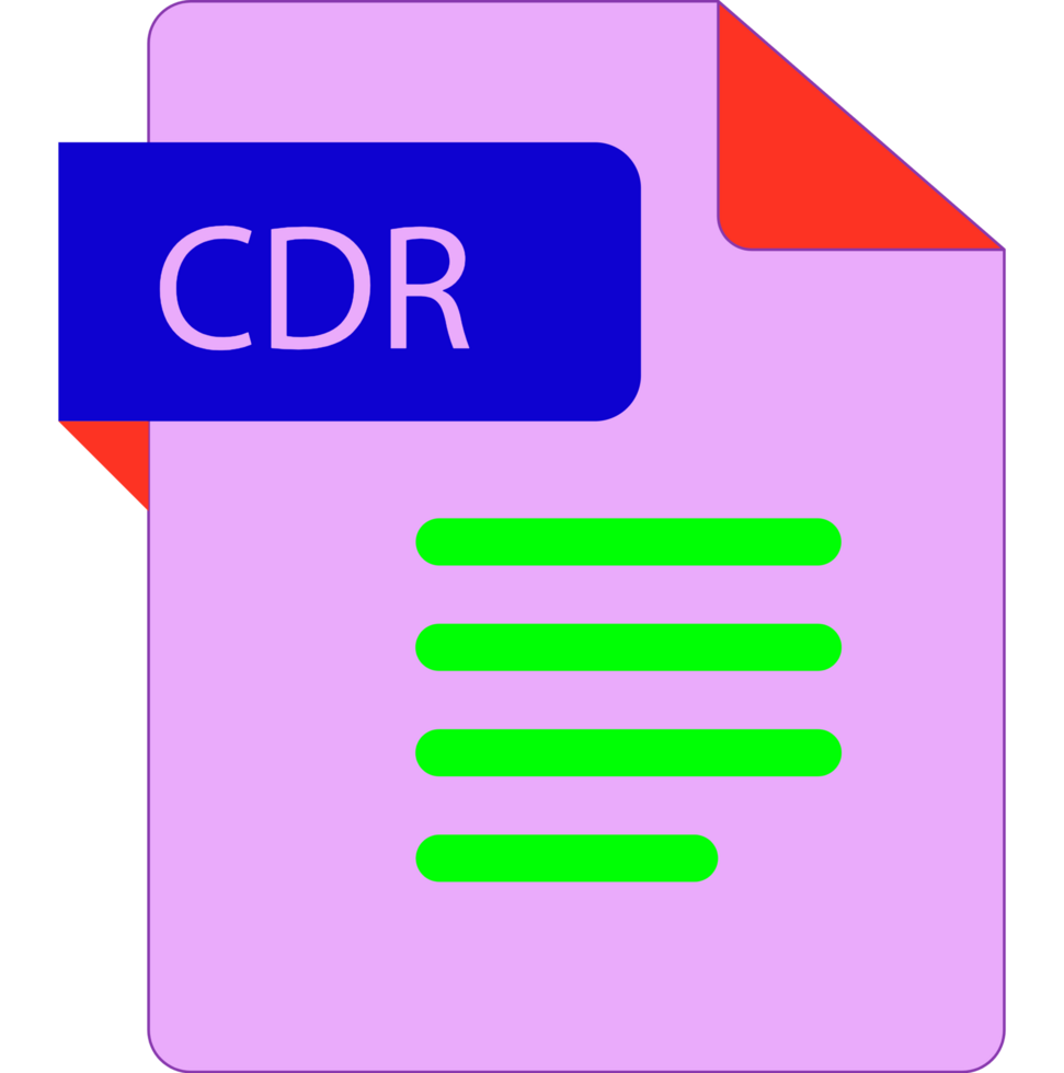 Cdr File Icon With Folded Style Document png