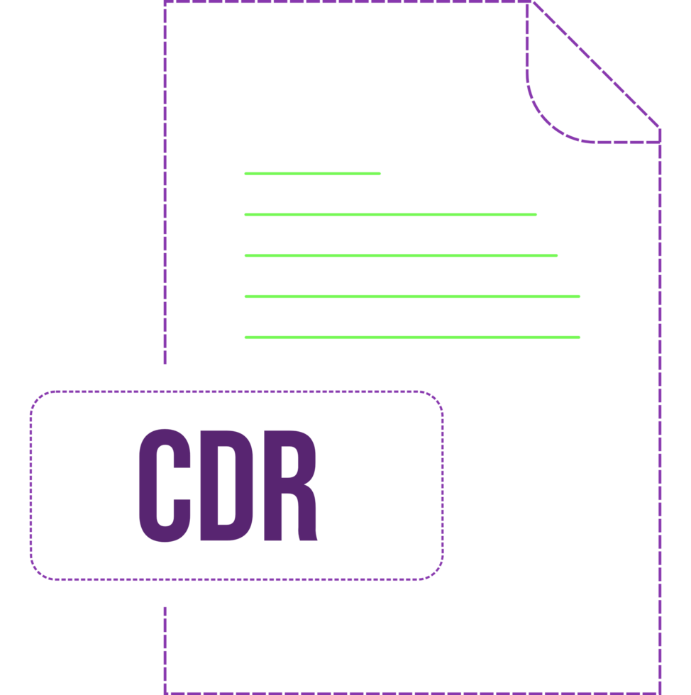 Cdr Icon Black Dashed Outline V1 png