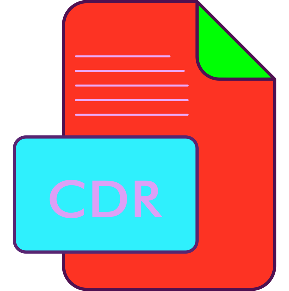 Cdr Fille Extension Icon Fiill And Outline png