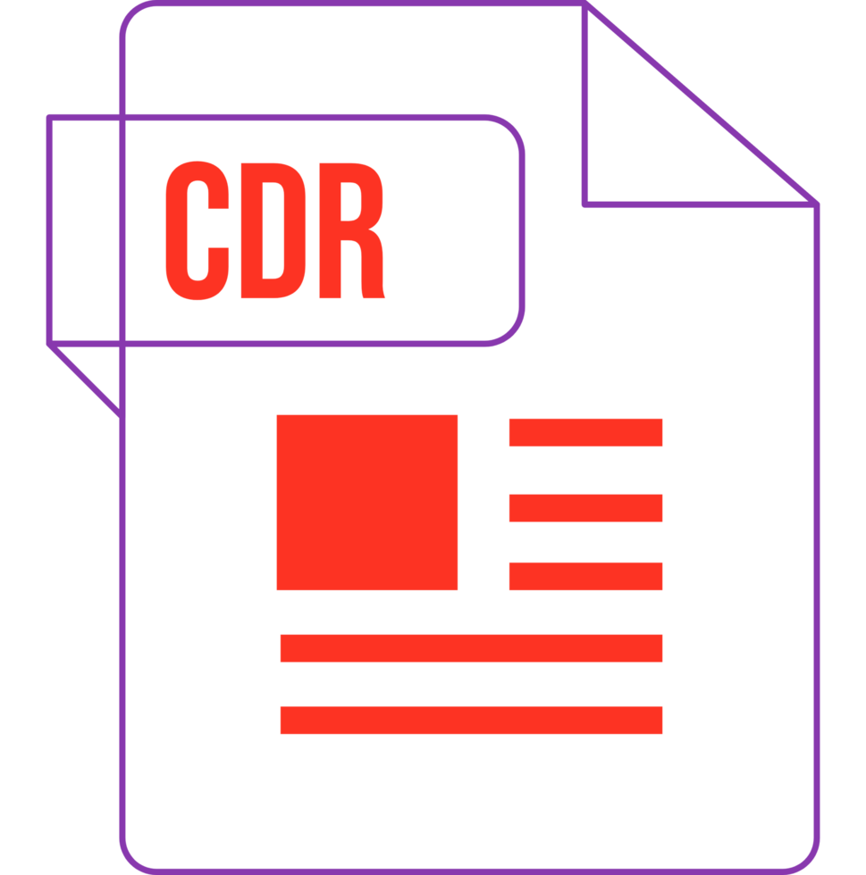 Cdr Icon Inside Transparent Outline And Sharp Corners png