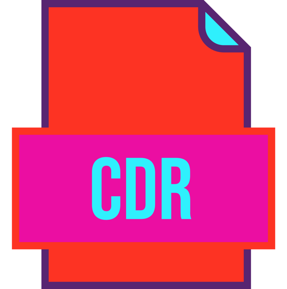 The cdr logo with a red and blue rectangle png