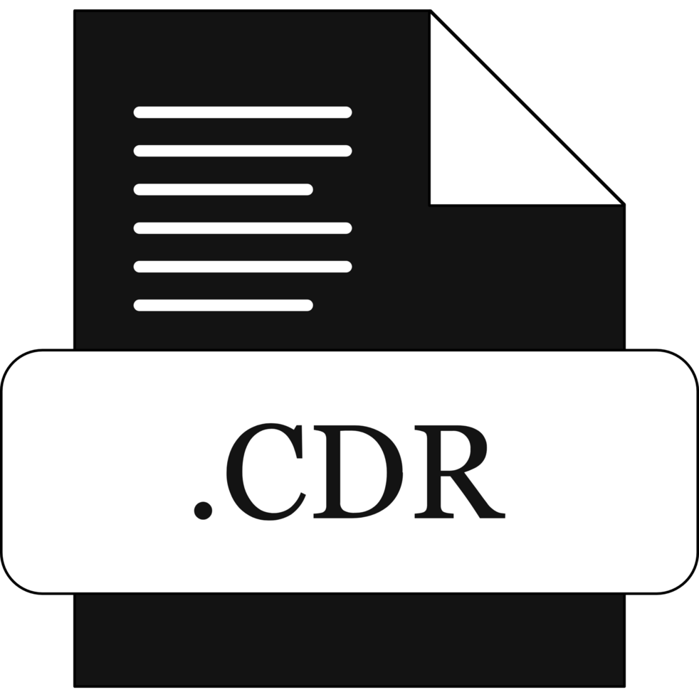 Cdr File Extension Icon Black Fill png