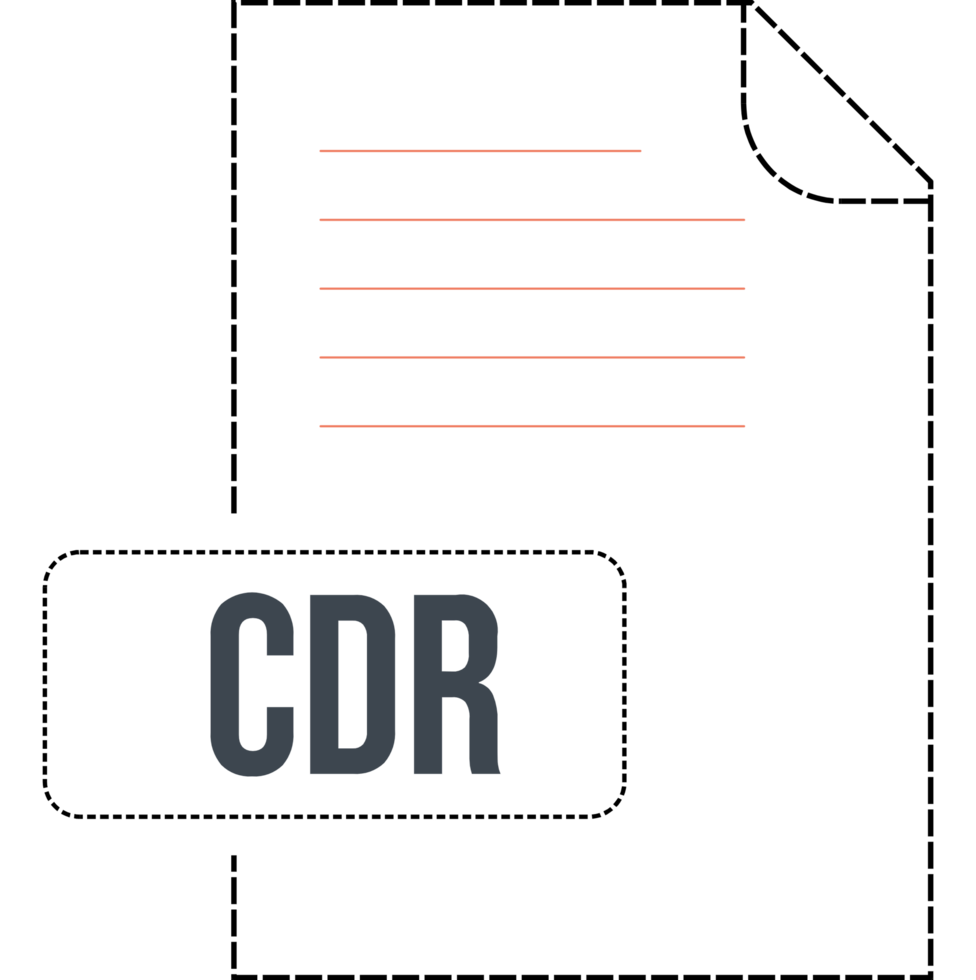 Cdr File Format Icon Dashed Outline png