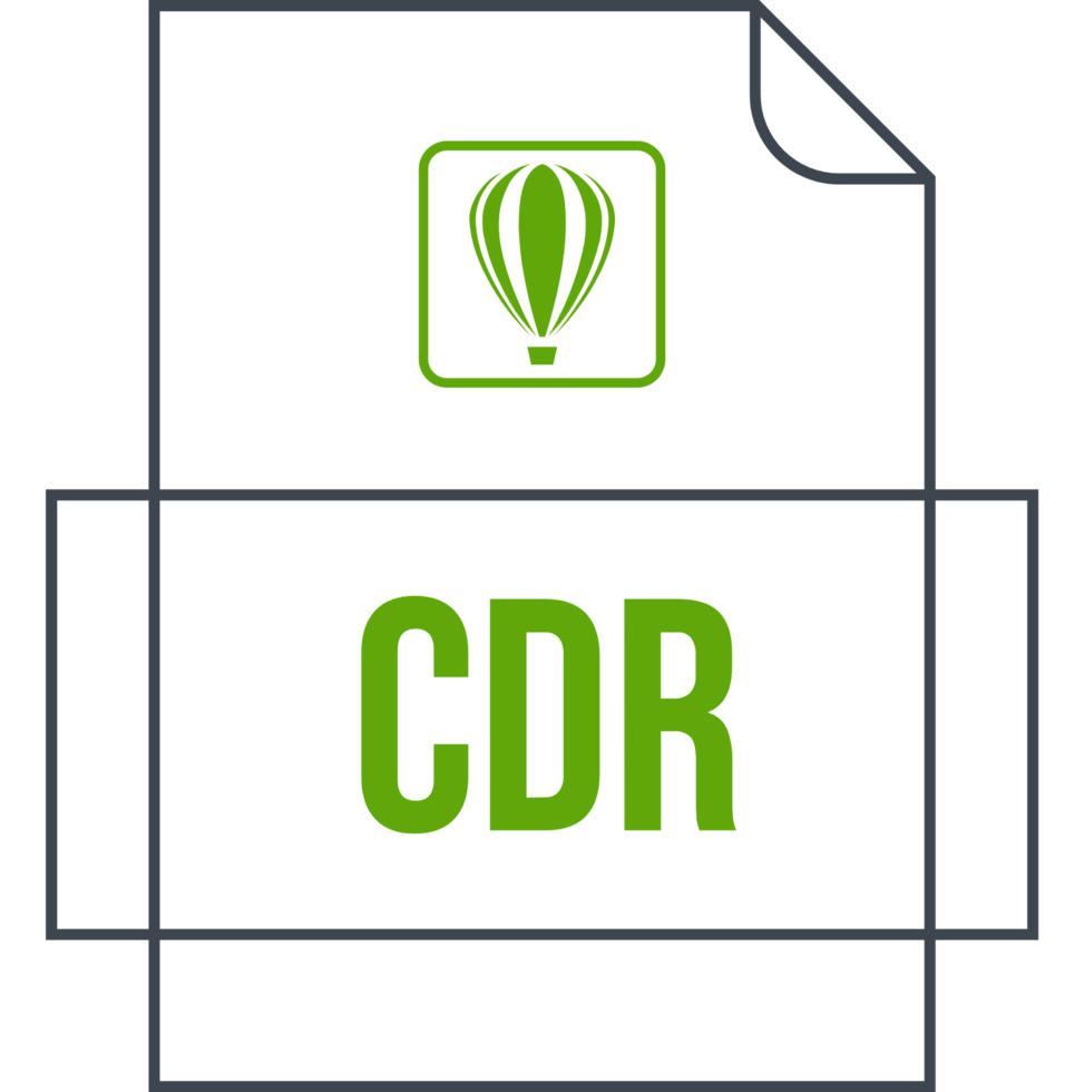 Cdr File Icon Crisp Thick Outline Sharp Corners png