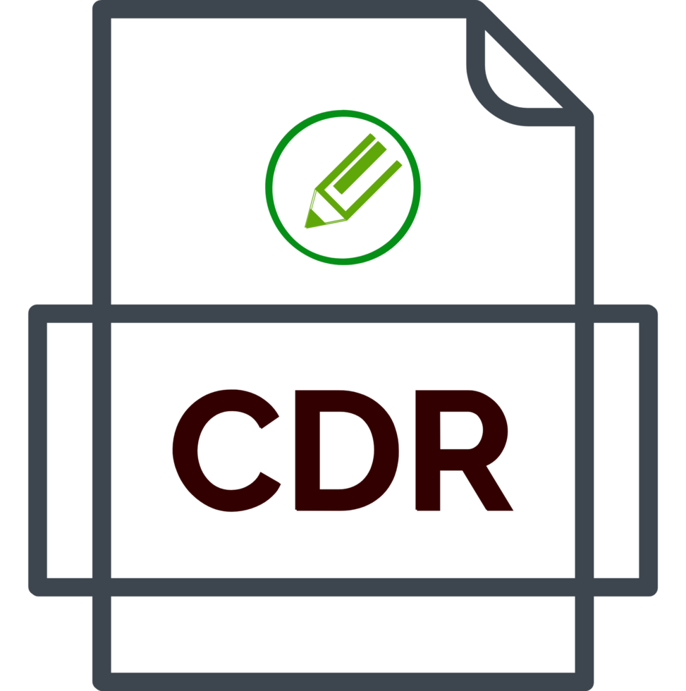 Cdr File Icon Thick Outline Rounded Corners png