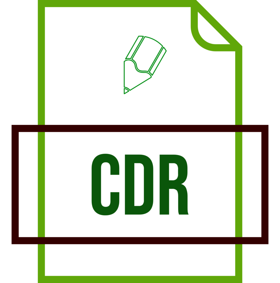 Cdr File Icon Thick Outline Sharp Corners png