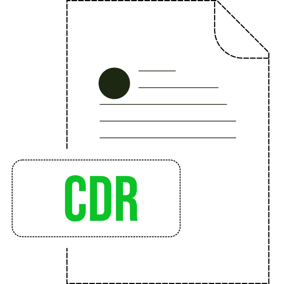 Cdr Icon Black Dashed Outline png