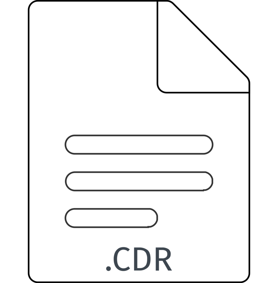 Cdr Black Empty Outline Doc Icon png