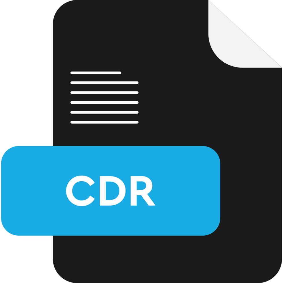 Cdr File Extension Icon Black And Curious Blue Fill Color png