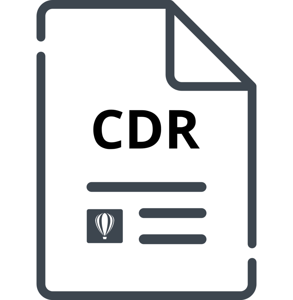 Cdr File Icon Minimal Outline With Symbols png