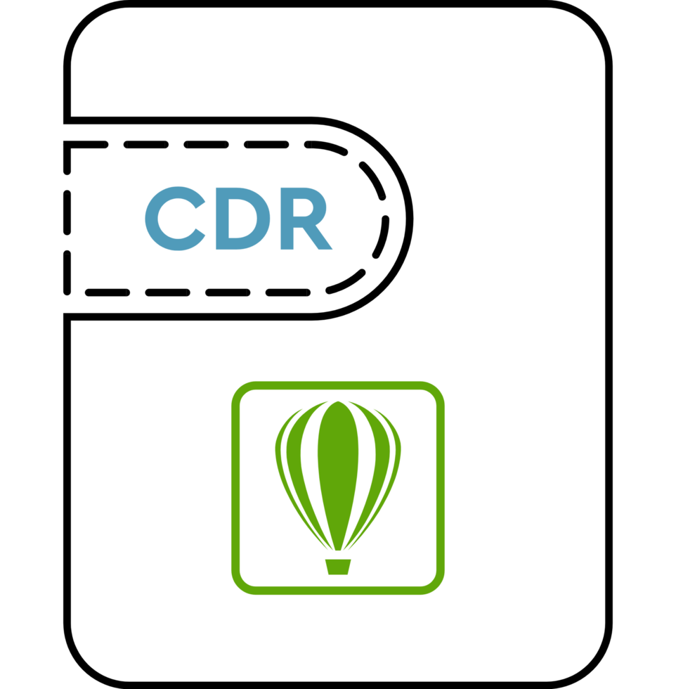 Cdr File Icon Thick Black Outline png