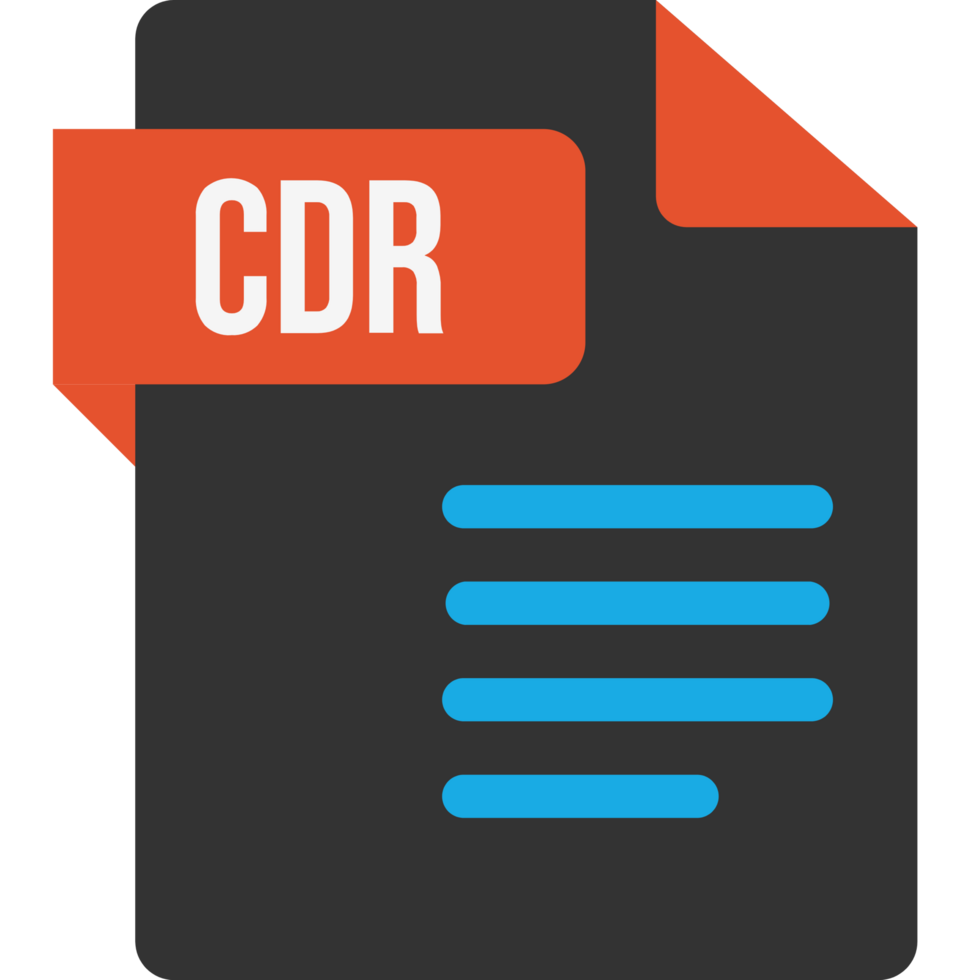 Cdr File Icon With Cinnabar And Curious Blue Color png