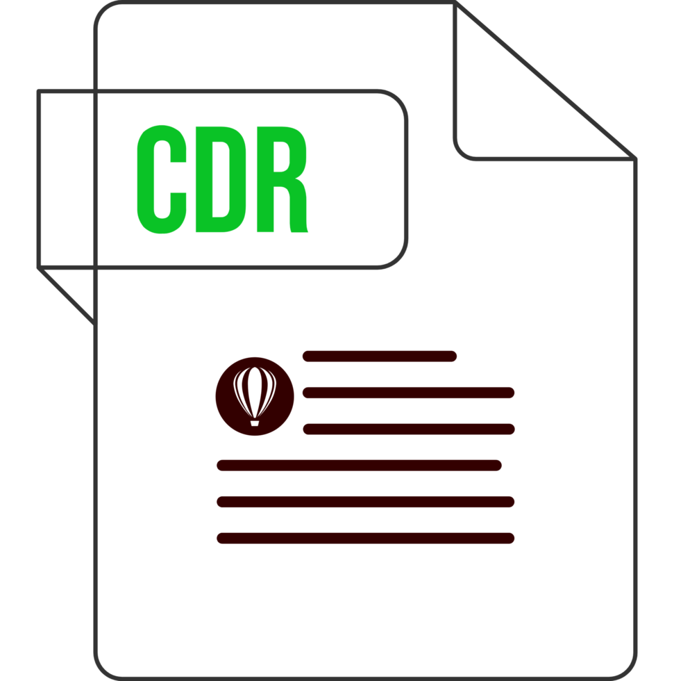 Cdr Icon Black Outline png