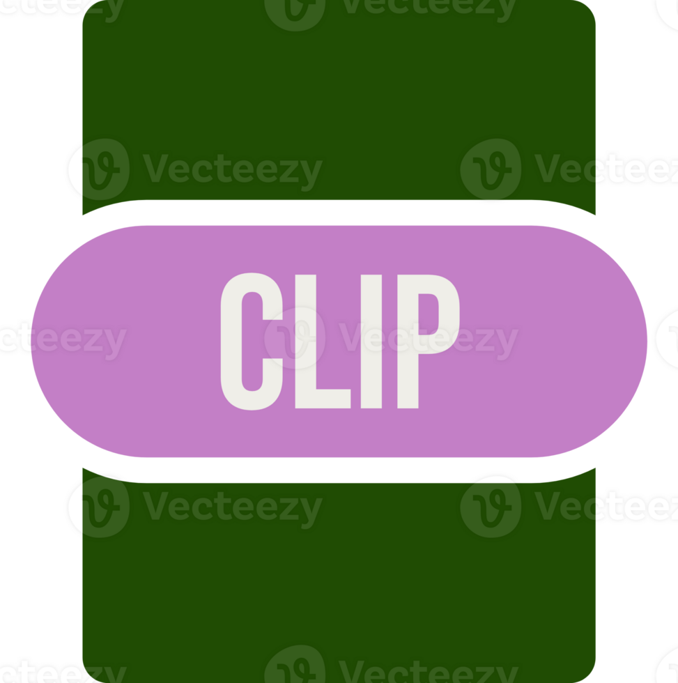 Clip File Extension Icon Rounded And Color Fill png