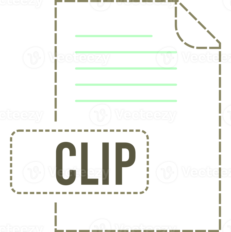 Clip File Format Icon Dashed Outline png