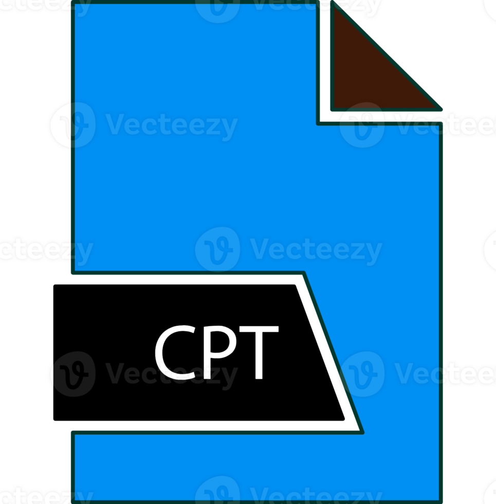 Cpt File Format Icon In Shapes 2 Colors And Side Contour png