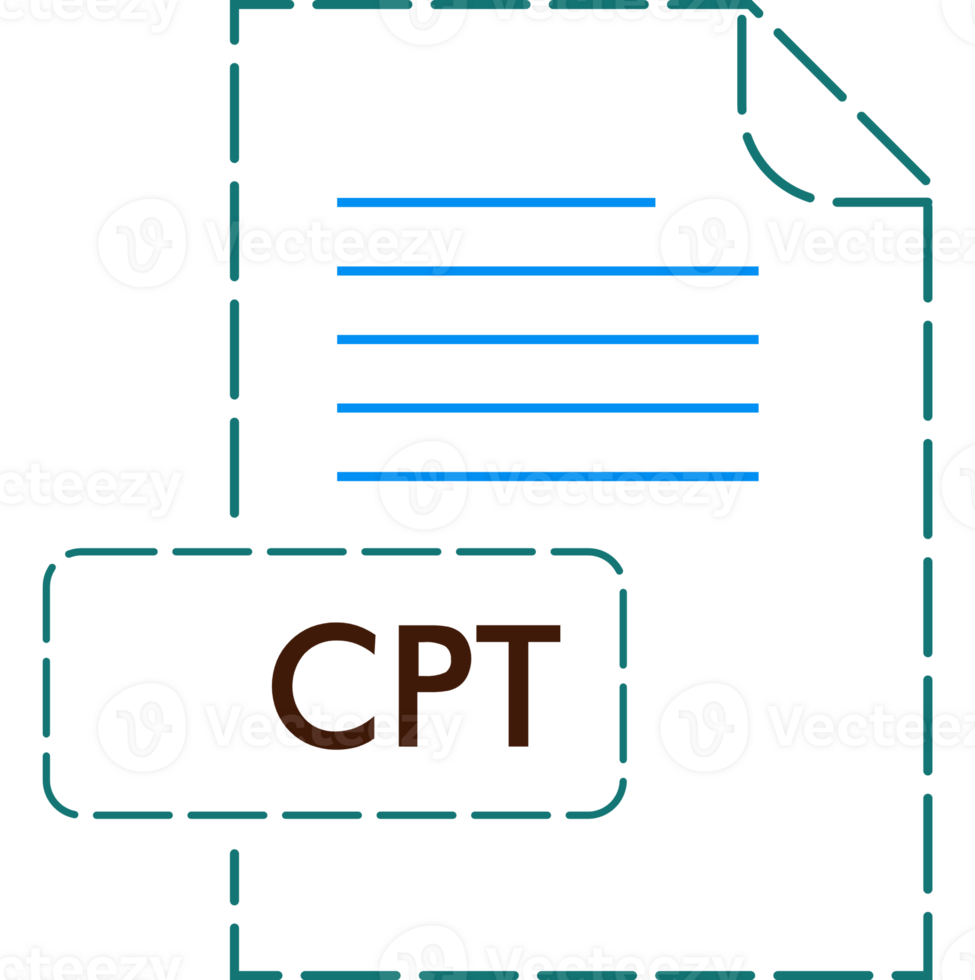 Cpt File Format Icon Rounded Dashed Outline png