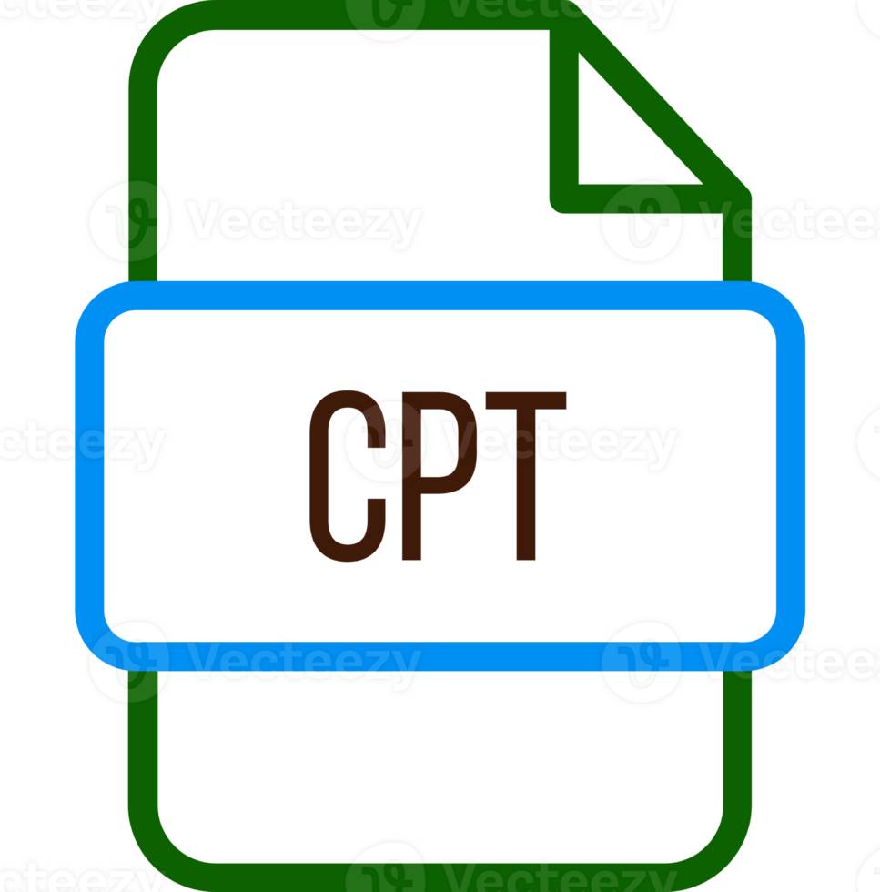 Cpt File Icon With Bold Outline png