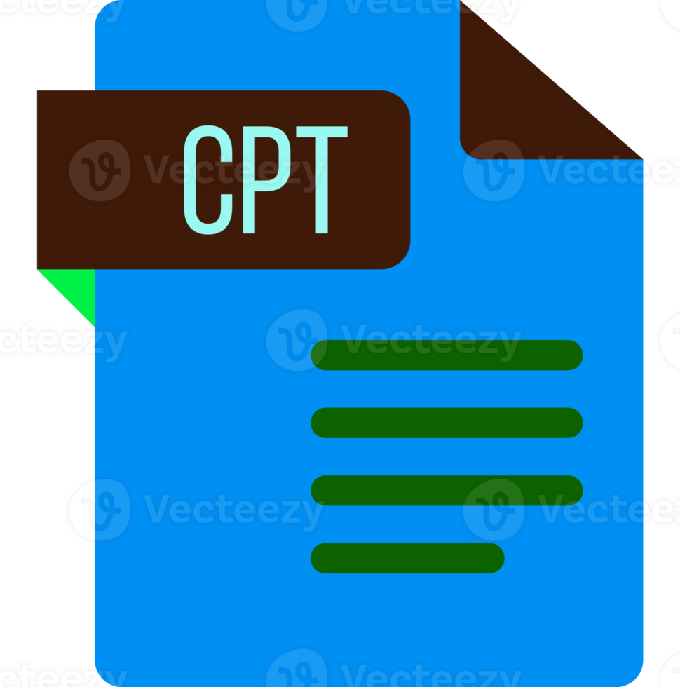 Cpt File Icon With Dark Ciolor And Folded Doc png