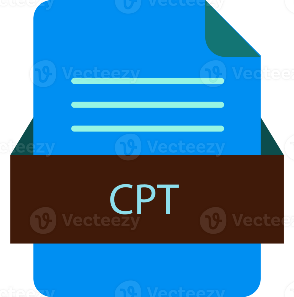 Cpt File Icon With Color And Rounded Corners And Folded Doc png