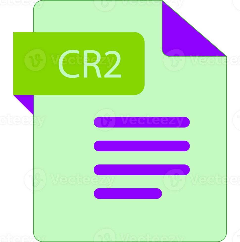 Cr2 File Icon With Folded Style Document png