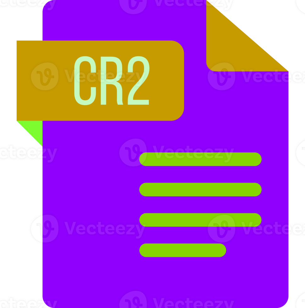 Cr2 File Icon With Dark Ciolor And Folded Doc png