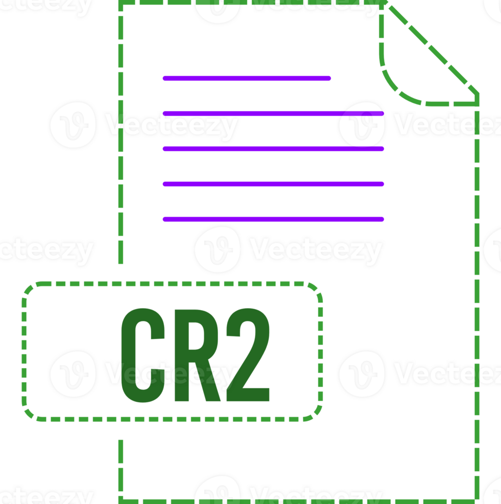Cr2 File Format Icon Dashed Outline png