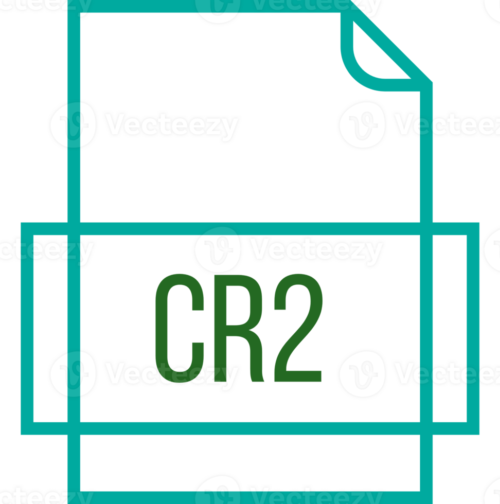 Cr2 File Icon Thick Outline Sharp Corners png