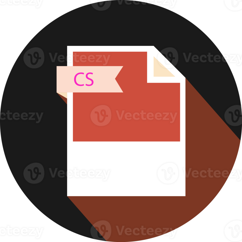 Cs File Format Icon And Black Shadow Circular Shape png