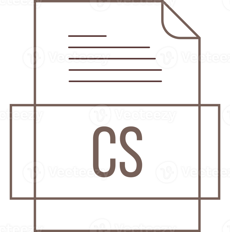 Cs File Icon Crisp Thick Outline Sharp Corners png