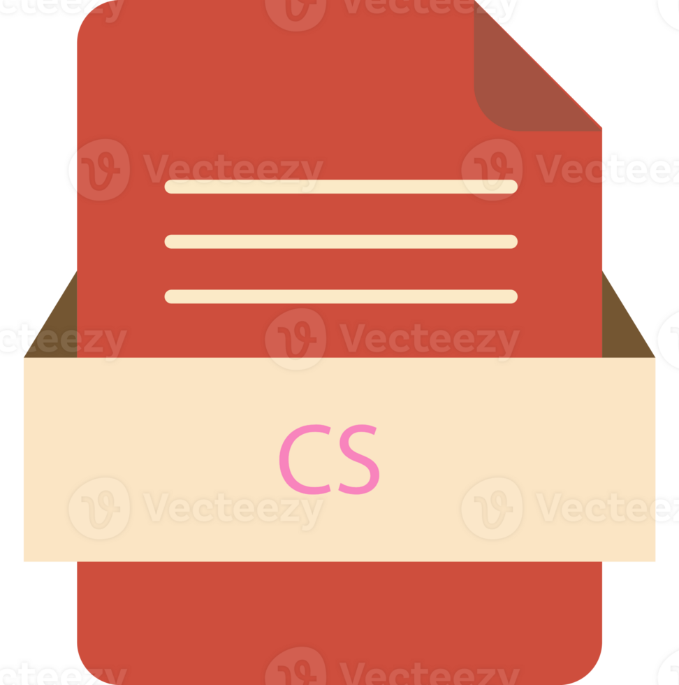 Cs File Icon With Color And Rounded Corners And Folded Doc png