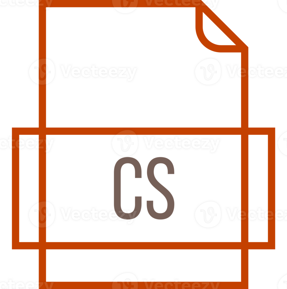 Cs File Icon Thick Outline Sharp Corners png