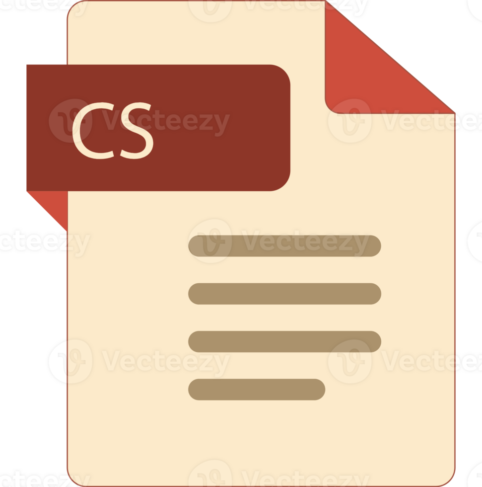 Cs File Icon With Folded Style Document png