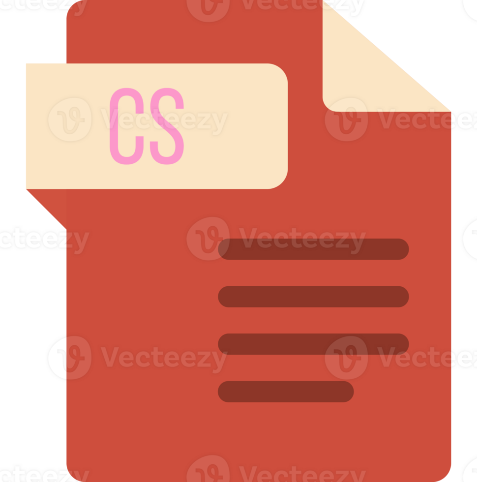 Cs File Icon With Dark Ciolor And Folded Doc png
