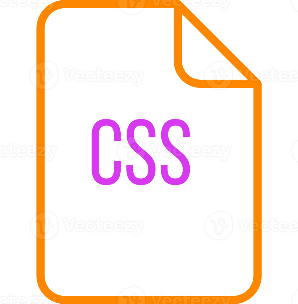 Css File Icon Fill Rounded Corners Bold Outline png