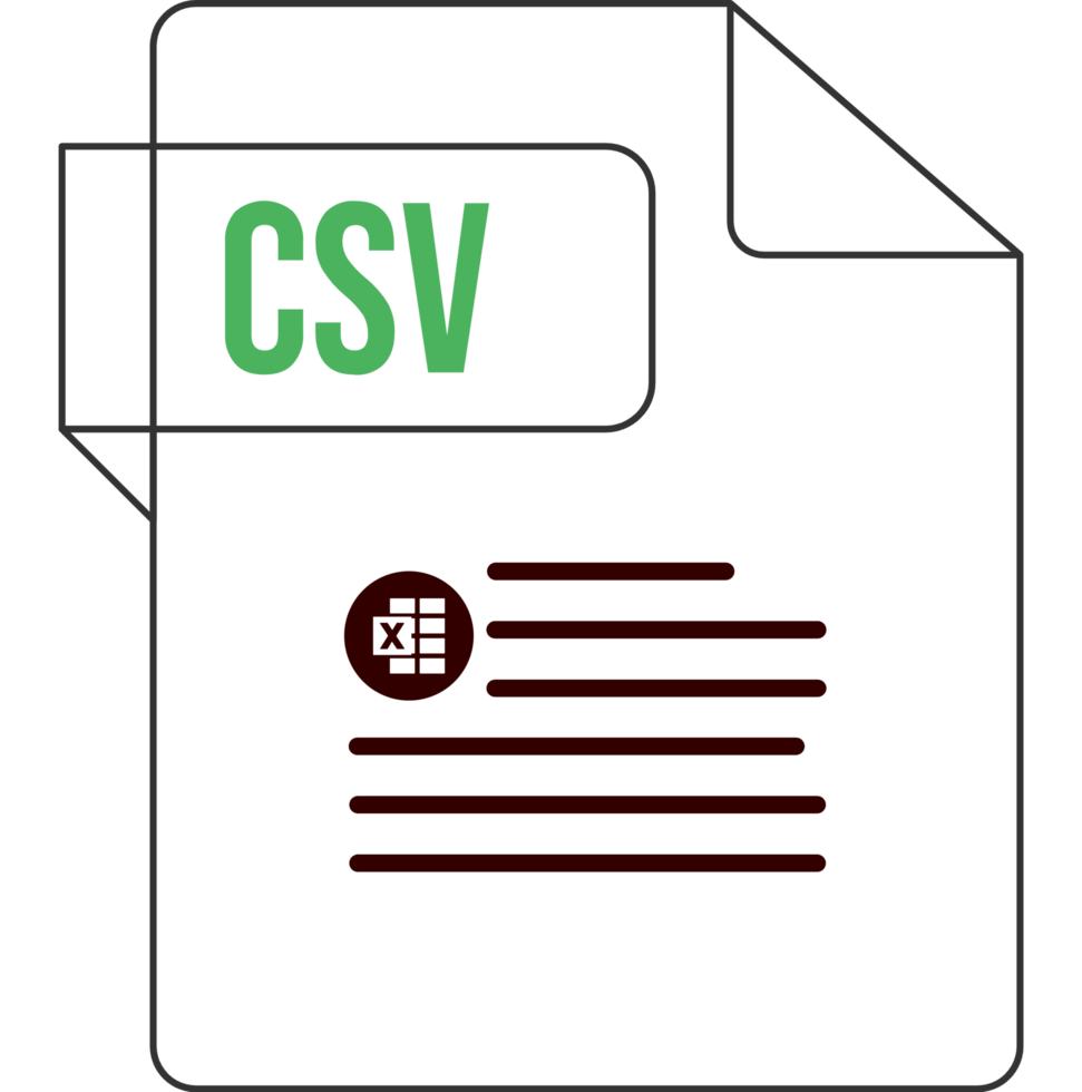 Csv Icon Black Outline png