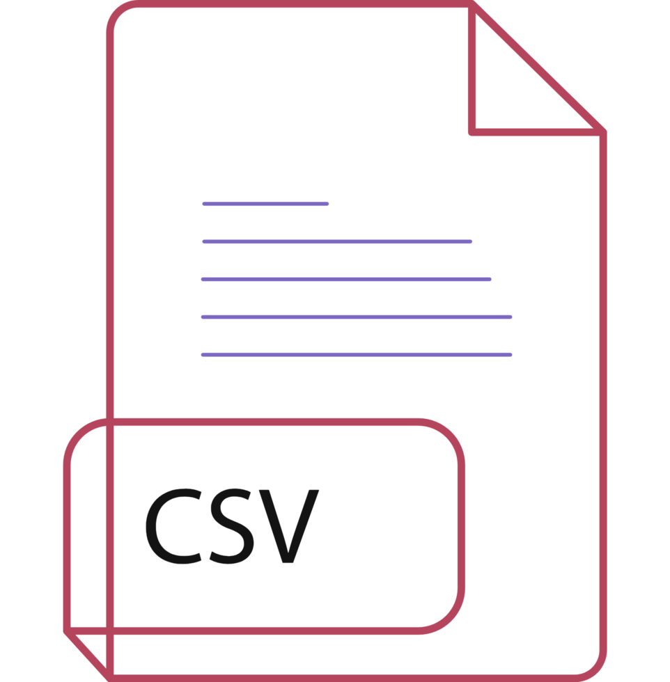 Csv File Extension Icobn Crisp Corners Thick Outline png