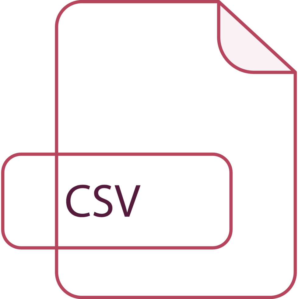 Csv File Extension Icon Raw Thicker Outline png