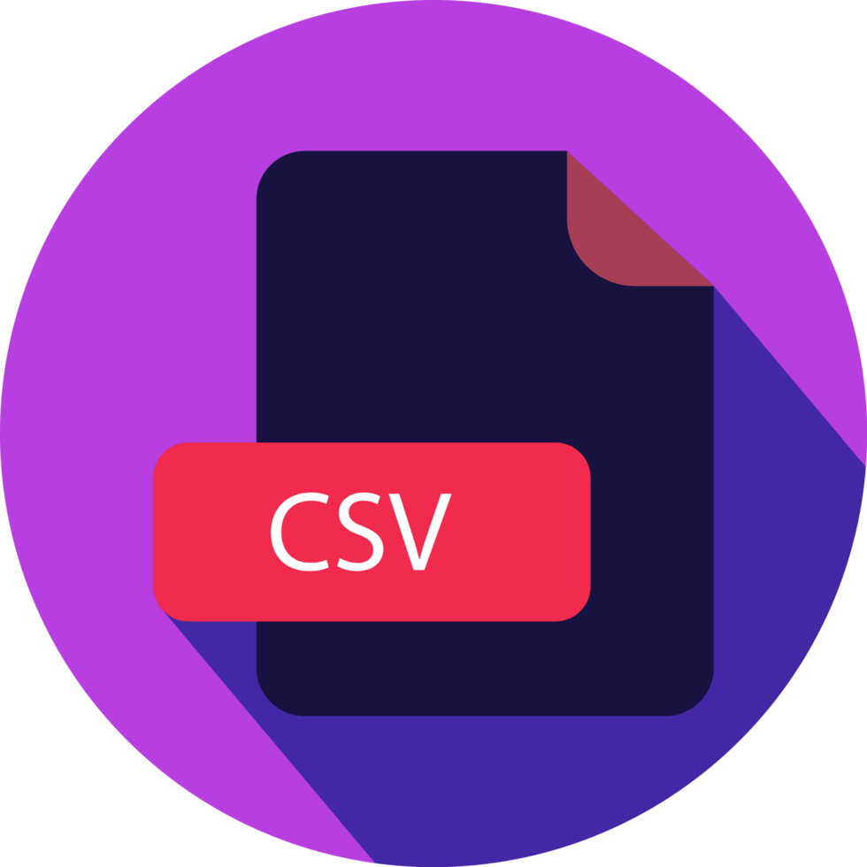 Csv File Extension Icon With Black Shadow Circular Icon png