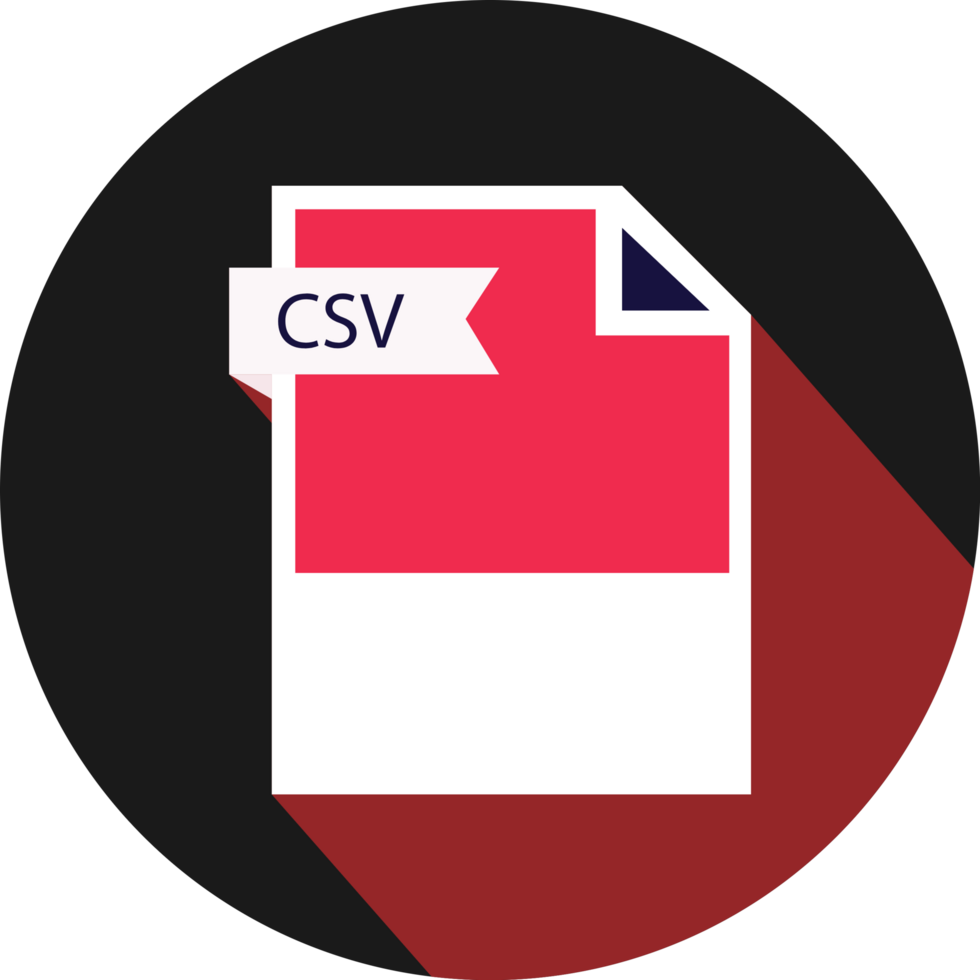 Csv File Format Icon And Black Shadow Circular Shape png