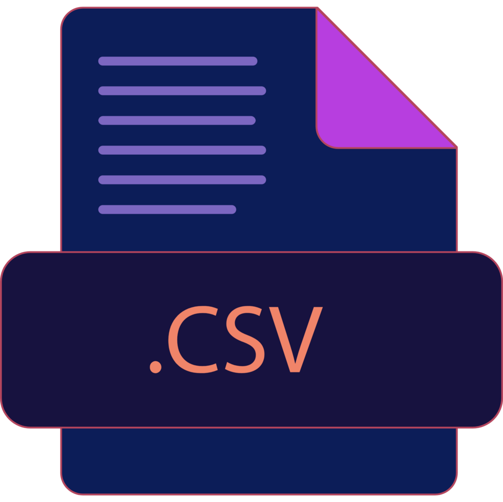 Csv File Extention Icon Old Minimal Color Fill png