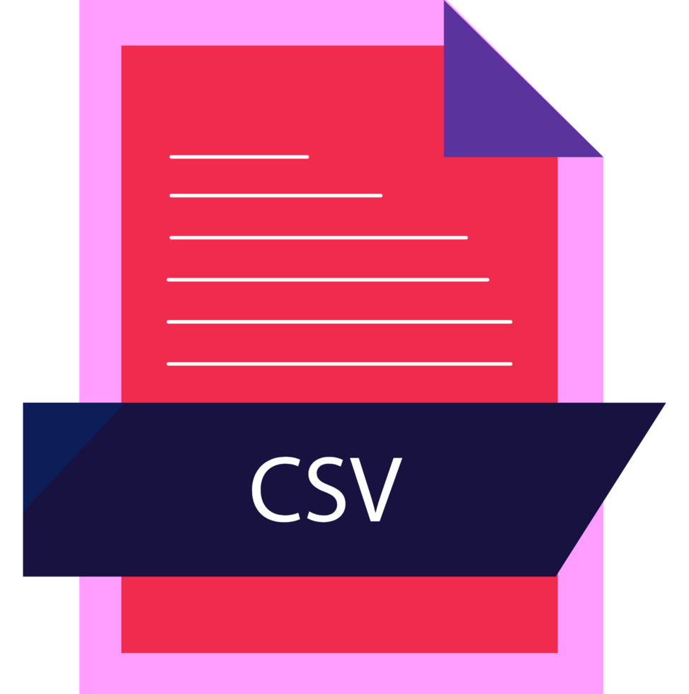 The csv file is shown with the word csv png