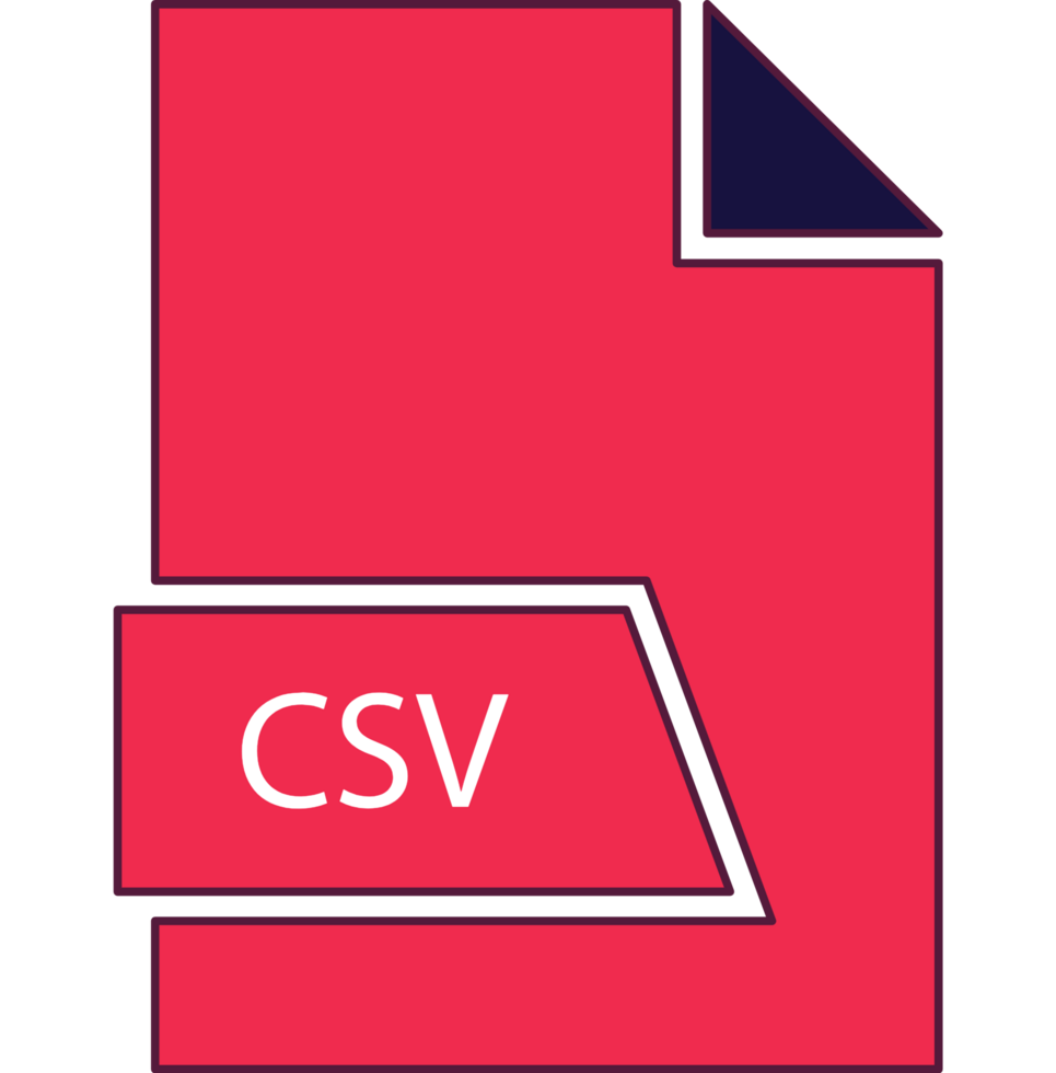 Csv File Format Icon In Shapes 2 Colors And Side Contour png