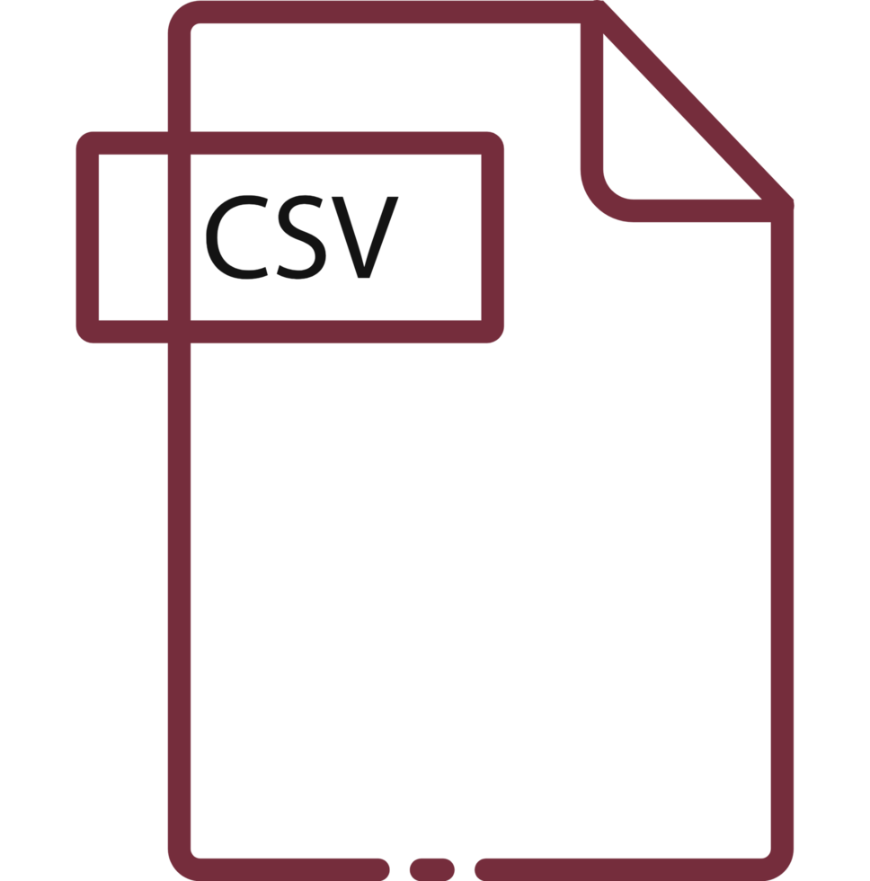 The csv file icon is shown on a black background png