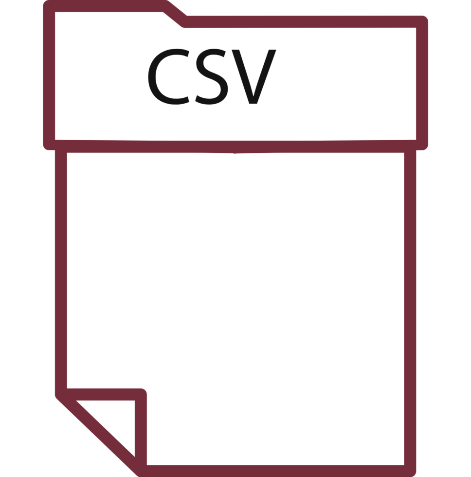 A file folder with the word csv on it png