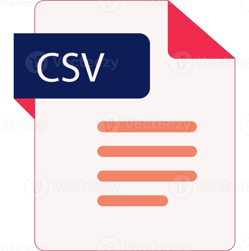 Csv File Icon With Folded Style Document png