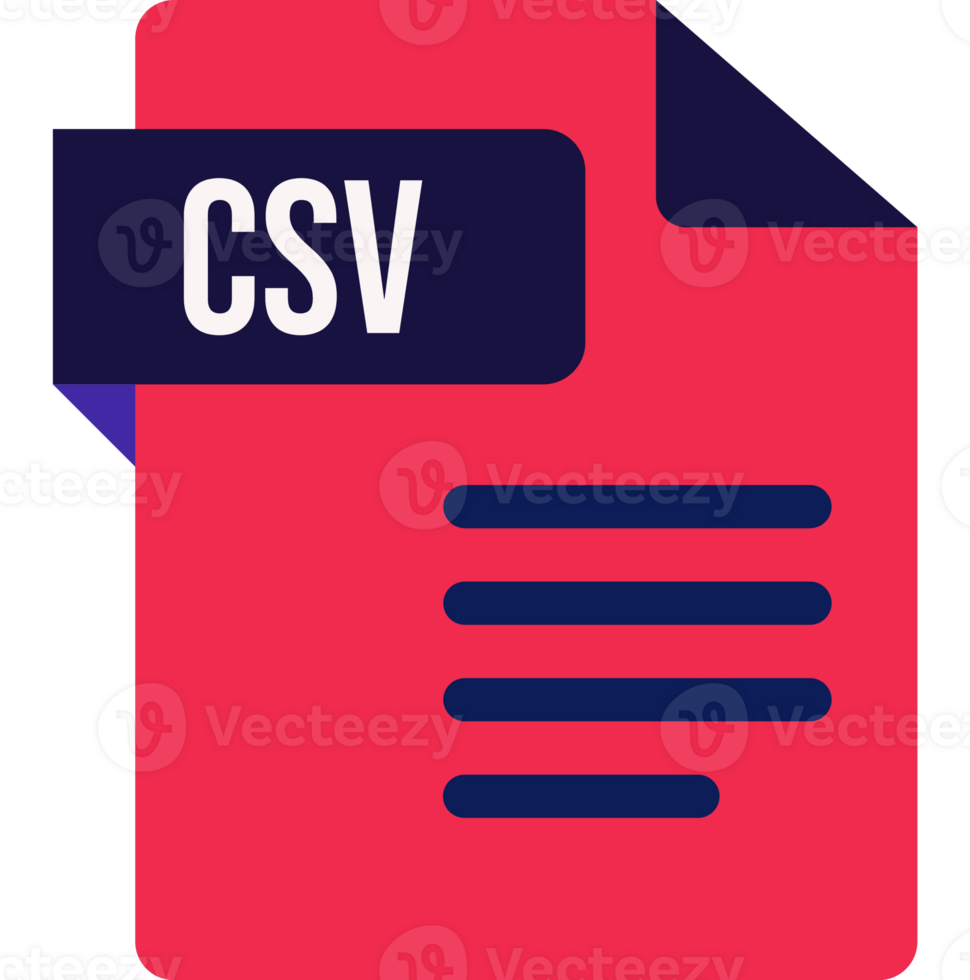 Csv File Icon With Dark Ciolor And Folded Doc png